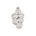 DIY cluster pendant with six silver circular elements and delicate embossed patterns - Silver