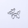 Mirror polished stainless steel balloon dog pendant charm in silver hollow design - Steel