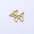 Minimalist golden hollow balloon dog pendant made of polished mirror stainless steel - Gold