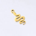 Polished gold-plated stainless steel snake pendant for DIY jewelry making - Gold