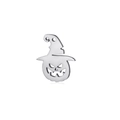 Silver stainless steel pumpkin pendant with a witch hat for Halloween DIY jewelry - Steel
