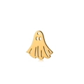 Polished gold ghost pendant for Halloween necklace with mirror finish and cutout eyes - Gold Ghost Pendant / Gold
