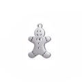 Mirror polished stainless steel gingerbread man charm pendant for DIY jewelry making - Steel