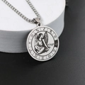 Collier pendentif pièce zodiaque Vierge en acier inoxydable argenté avec chaîne - Acier Vierge