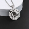 Collier avec pendentif zodiaque Verseau en argent avec design rond et chaîne box - Acier Verseau