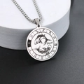 Collier avec pendentif médaille Poisson en argent et chaîne à mailles carrées - Acier Poissons