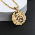 Collier doré avec pendentif Capricorne et chaîne à billes pour homme, finition brillante - Or Capricorne