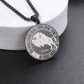 Collier pendentif zodiaque Taureau pour homme noir avec chaîne en acier inoxydable - Noir Taureau