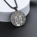 Collier médaillon zodiaque Gémeaux pour homme en acier noir avec chaîne à billes - Noir Gémeaux