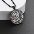 Collier signe Vierge en métal noir mat avec pendentif ange et chaîne à billes - Noir Vierge