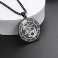 Pendentif Capricorne en acier inoxydable noir rétro avec chaîne box gunmetal - Noir Capricorne