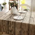 Rustic faux wood grain tablecloth with delicate lace trim for a natural dining setting - 60x60cm / Wood Grain No Lace