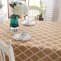 Mantel geométrico moderno de rombos con patrones blancos y borde de encaje en la mesa - 140x200cm / Rombo Amarillo Con Dobladillo