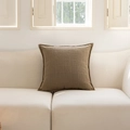 Housse de coussin à carreaux marron foncé minimaliste sur un canapé blanc - 30*50cm / Taie d'oreiller / Khaki