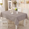 Detail of coffee and white checkered tablecloth texture with smooth stitched edges - Small Square / Brown Grid