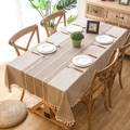 Mantel jacquard nórdico impermeable con encaje blanco y elegantes borlas de flecos - 140x230 / Light Khaki With Tassel