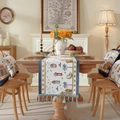 Ramadan table runner and pillow set with mosque patterns, tassels and navy gold details - Light-colored Pom-pom Castle With Blue Tassels (do Not Machine Wash) / 30*50cm Pillowcase