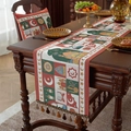 Ramadan table runner with crescent moons, stars, and tassels for Eid festive decor - Square Middle Eastern Style + Brown Tassel (do Not Machine Wash) / 30*50cm Pillowcase