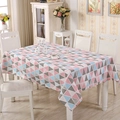 Detail of Nordic geometric pattern tablecloth with pink and blue fabric triangles - Small Square / Happy Image