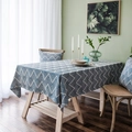 Mantel nórdico moderno impermeable con diseño jacquard de zigzag azul para el hogar - 90x90cm / Jacquard Azul Marino
