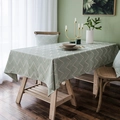 Mantel impermeable verde salvia con patrón geométrico de ondas en estilo nórdico - 90x90cm / Jacquard Verde Claro