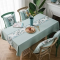 Set tovaglia impermeabile verde chiaro con motivo floreale blu e cuscini coordinati - 100x135 / Floreale Verde