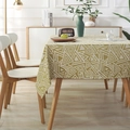 Mantel impermeable amarillo mostaza y crema con patrón geométrico de triángulos jacquard - 135x180 / Jacquard Amarillo Triángulo