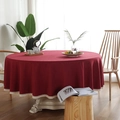 Mantel redondo rojo oscuro con encaje blanco en un escenario interior de estilo nórdico - 120cm / Burdeos