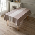 Mantel rectangular con patrón de chevrón y flecos ondulados para mesa de comedor - 100x140 / Onda Caqui + Borla