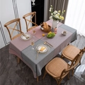 Tovaglia a quadretti con strisce rosa e motivo pied-de-poule per tavolo da pranzo - 100x135cm / Rosa