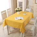 Ginger yellow rectangular tablecloth with white geometric diamond patterns for home dining - Yellow Geometric