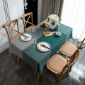 Tovaglia jacquard con motivo pied-de-poule verde e decorazioni geometriche per sala da pranzo - 100x135cm / Verde Scuro