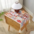 Modern jacquard cover cloth with abstract fish patterns and tassel trim on wooden nightstand - Red Fish Pattern (Red Fish Pattern) / 35*50cm
