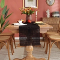 Runner da tavola romantico in pizzo nero con motivo floreale per decorazioni di nozze - 90CM di Lunghezza / Nero