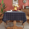 Classic navy blue and white plaid tablecloth in rustic farmhouse style for dining table - 60*60cm / Yarn-dyed Navy Plaid (Brushed)