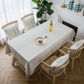Waterproof linen table runner with elegant blue and yellow feather leaf embroidery patterns - 120x160 / Fresh Floral Embroidery