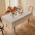 Tovaglia rettangolare minimalista bianco crema con elegante trama a onde tessuta - 135x100CM / Bianco