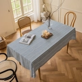 Tovaglia rettangolare in jacquard blu con ricamo a catena bianca per sala da pranzo nordica - 135x100CM / Grigio