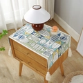 Nordic dust cover cloth with colorful fish patterns and white tassels for bedside table - 35cm x 50cm / Green Fish Pattern