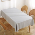 Waterproof light grey PVC tablecloth with minimalist design and elegant drape effect - Phantom Grey