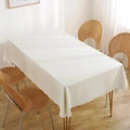 Mantel rectangular de PVC blanco crema impermeable con textura de tela para mesas de comedor moderno - 140*100 / Blanco perla