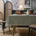 Mantel retro turquesa con diseño geométrico de diamantes y borlas elegantes para hogar - 140x140 / Verde claro