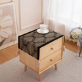 Copertura antipolvere geometrica vintage nera e oro con eleganti frange ai bordi - Labirinto Geometrico Nero Con Nappe / 35*50cm (Singolo)