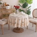 Nappe ronde élégante en coton avec motifs panda et bordures à volants décoratives - Rond 90cm / Abricot Avec Panda Et Volants