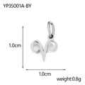 Small silver Aries zodiac sign pendant in stainless steel for DIY jewelry making - Aries / Steel