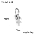 Silver stainless steel Sagittarius zodiac pendant 0.8cm small DIY jewelry charm - Sagittarius / Steel