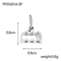 Silver Aquarius zodiac pendant in stainless steel, small hollowed constellation design - Aquarius / Steel