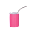 Peach pink 3oz stainless steel tumbler set with clear lid and metal straw - Rose Red (straight Cup) / 3oz