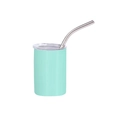 3oz portable mint green stainless steel tumbler with clear lid and metal straw - Light Blue (straight Cup) / 3oz