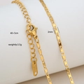 Minimalist Stamped Fine Chain Style (8-4) / 2mm (45+5cm) / Gold